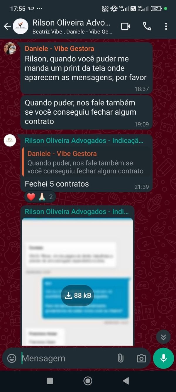 Print original da conversa
